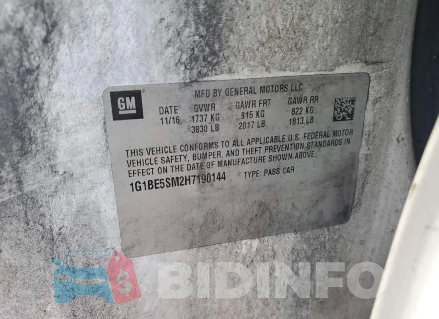 1G1BE5SM2H7190144 Photo# 12