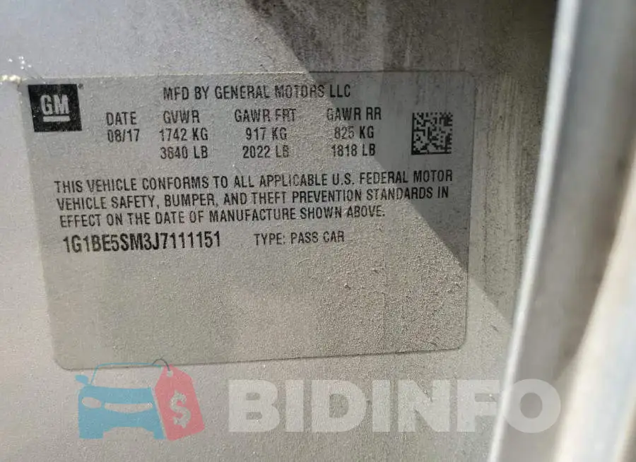 1G1BE5SM3J7111151 Photo# 12