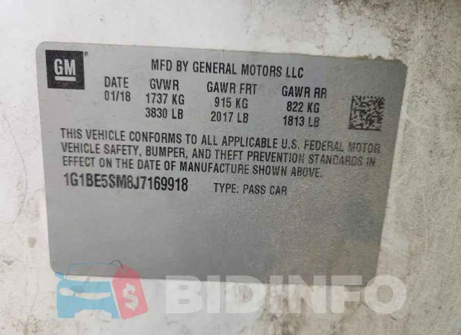 1G1BE5SM8J7169918 Photo# 12