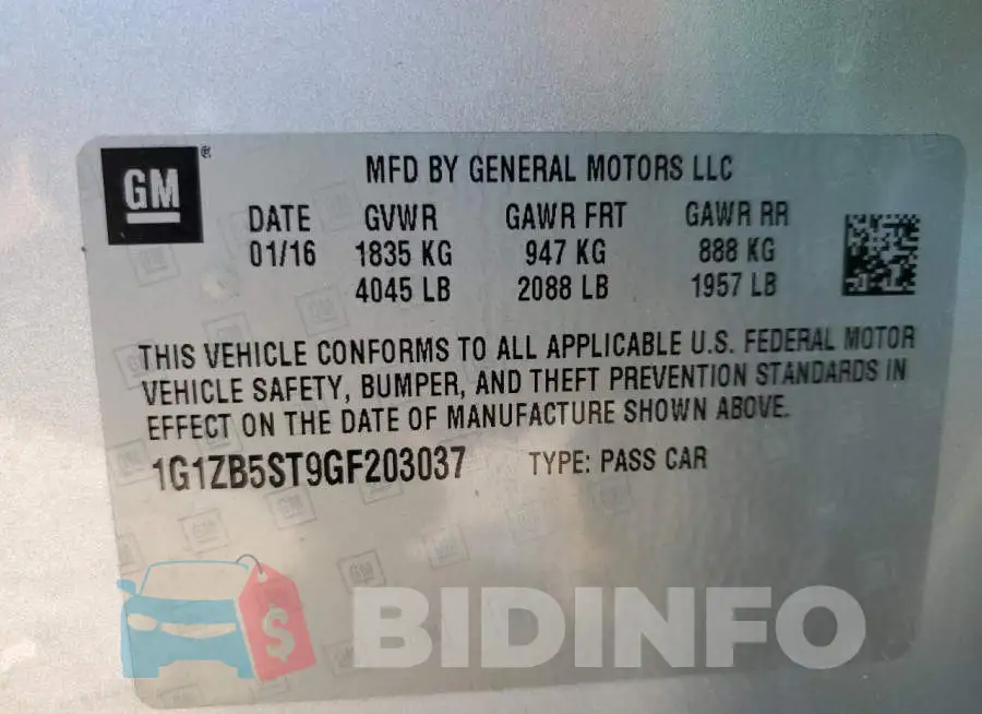 1G1ZB5ST9GF203037 Photo# 12