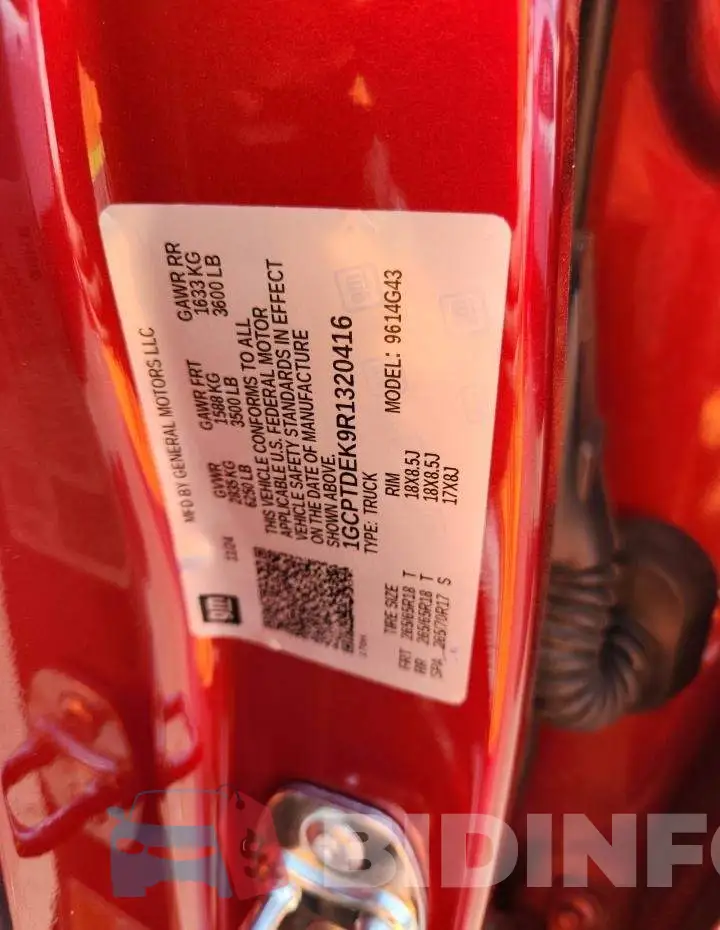 1GCPTDEK9R1320416 Photo# 12