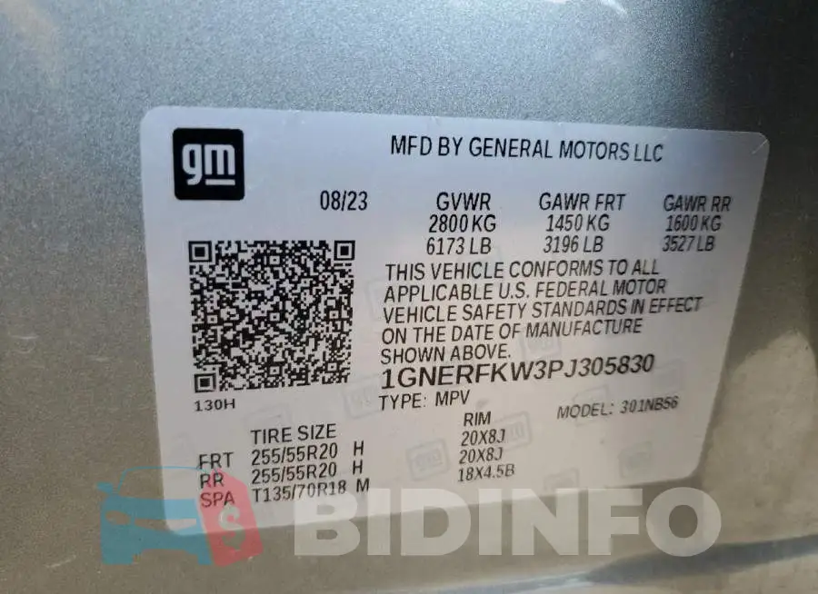 1GNERFKW3PJ305830 Photo# 14