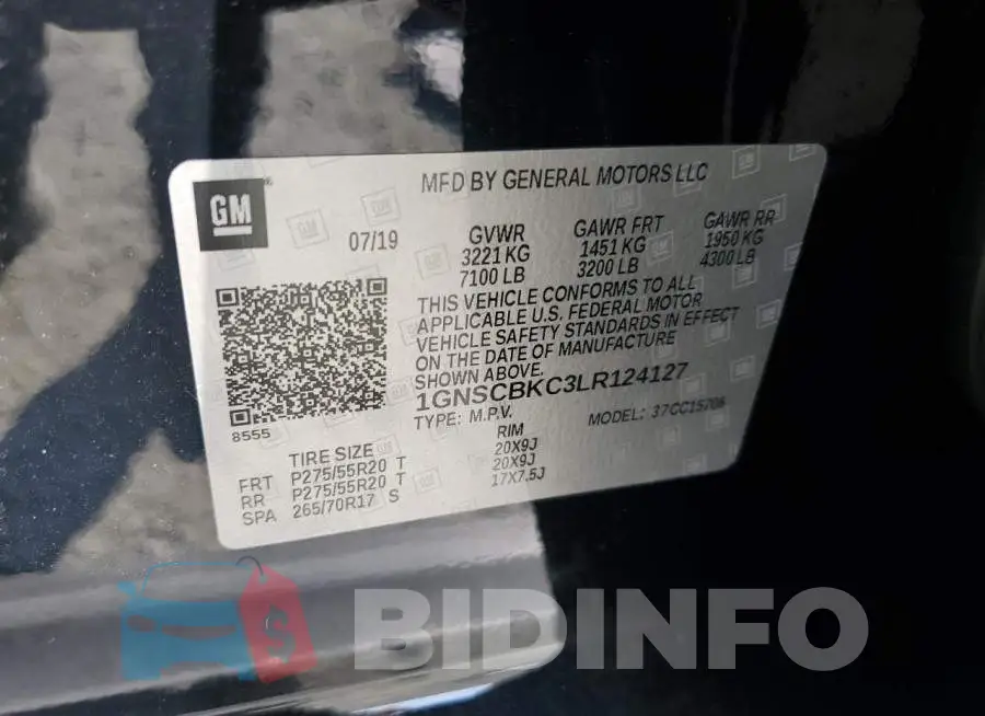 1GNSCBKC3LR124127 Photo# 13
