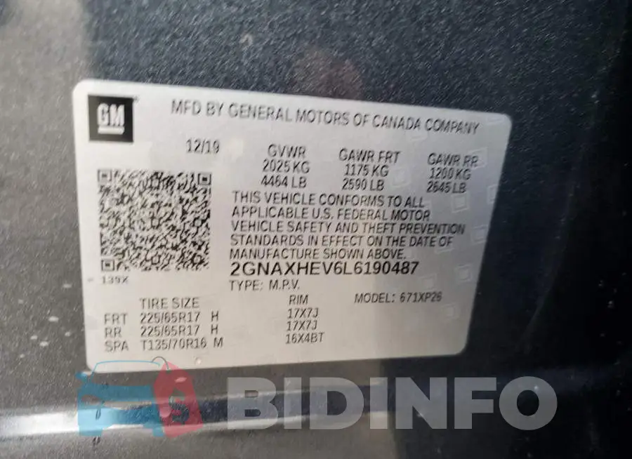 2GNAXHEV6L6190487 Photo# 13