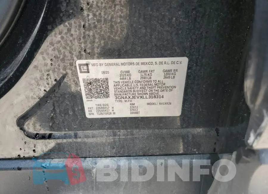 3GNAXJEVXLL318314 Photo# 13