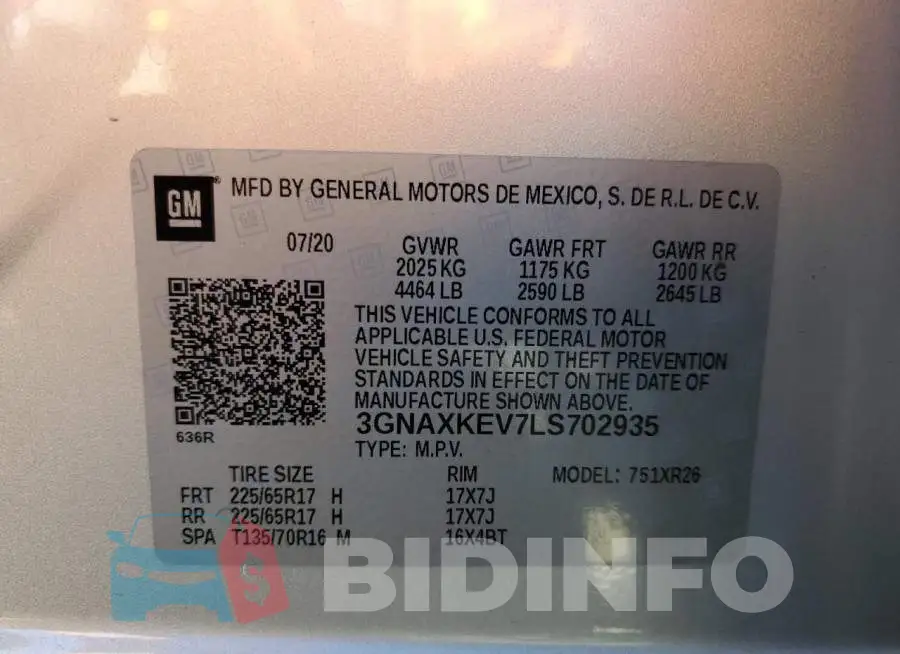 3GNAXKEV7LS702935 Photo# 13