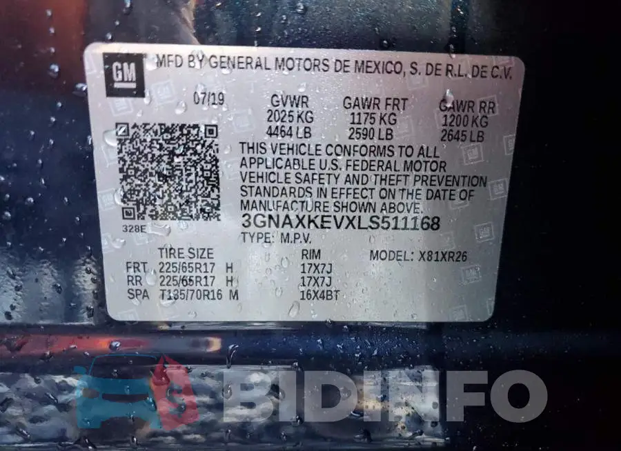 3GNAXKEVXLS511168 Photo# 12
