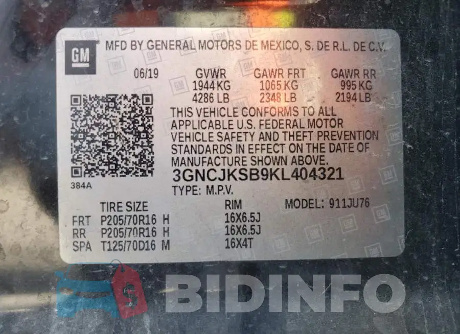 3GNCJKSB9KL404321 Photo# 14
