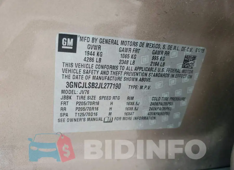 3GNCJLSB2JL277190 Photo# 13