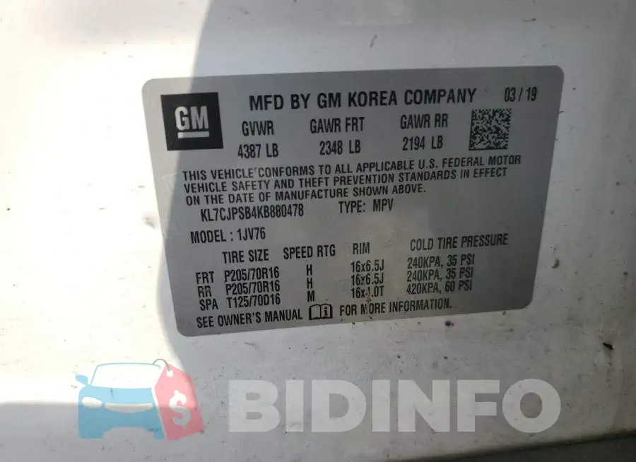 KL7CJPSB4KB880478 Photo# 14