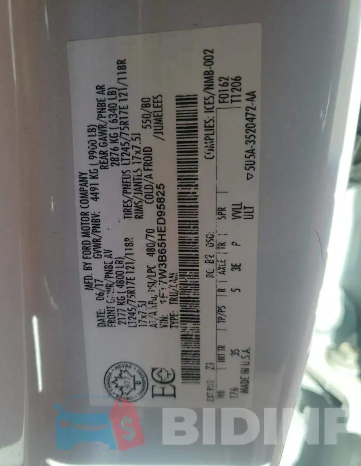 1FT7W3B65HED95825 Photo# 12