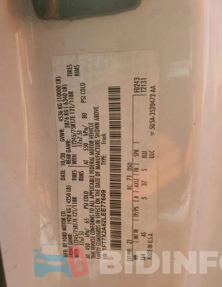 1FT7X2A62LEE77609 Photo# 12