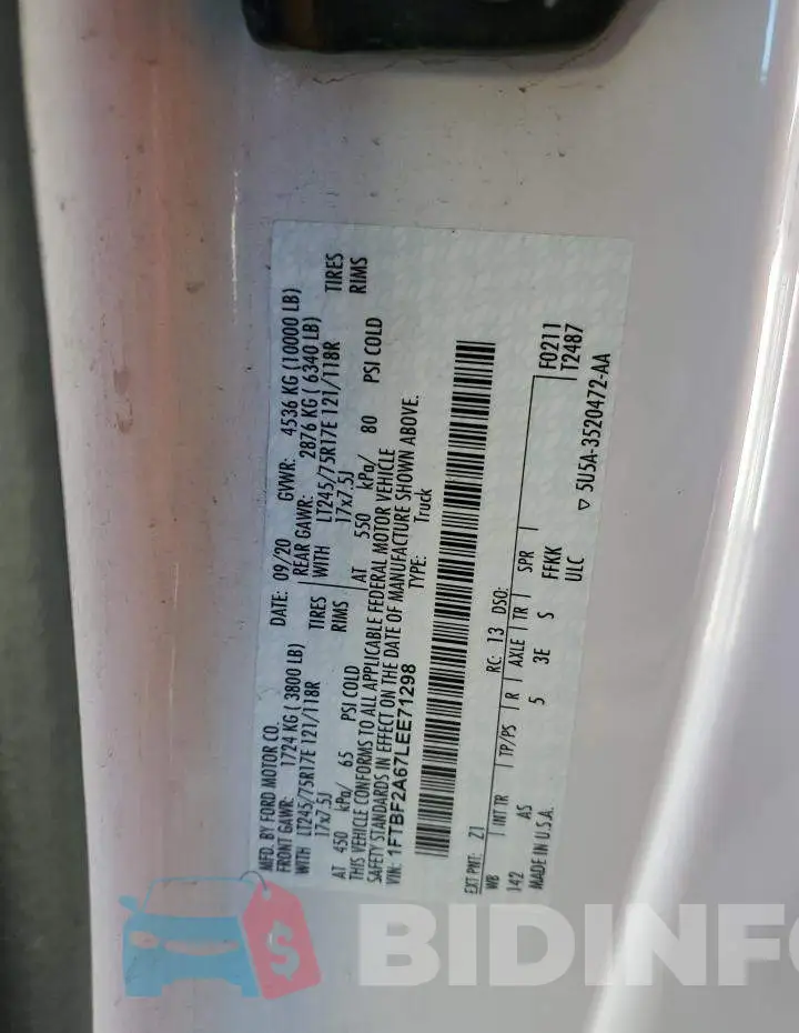 1FTBF2A67LEE71298 Photo# 12