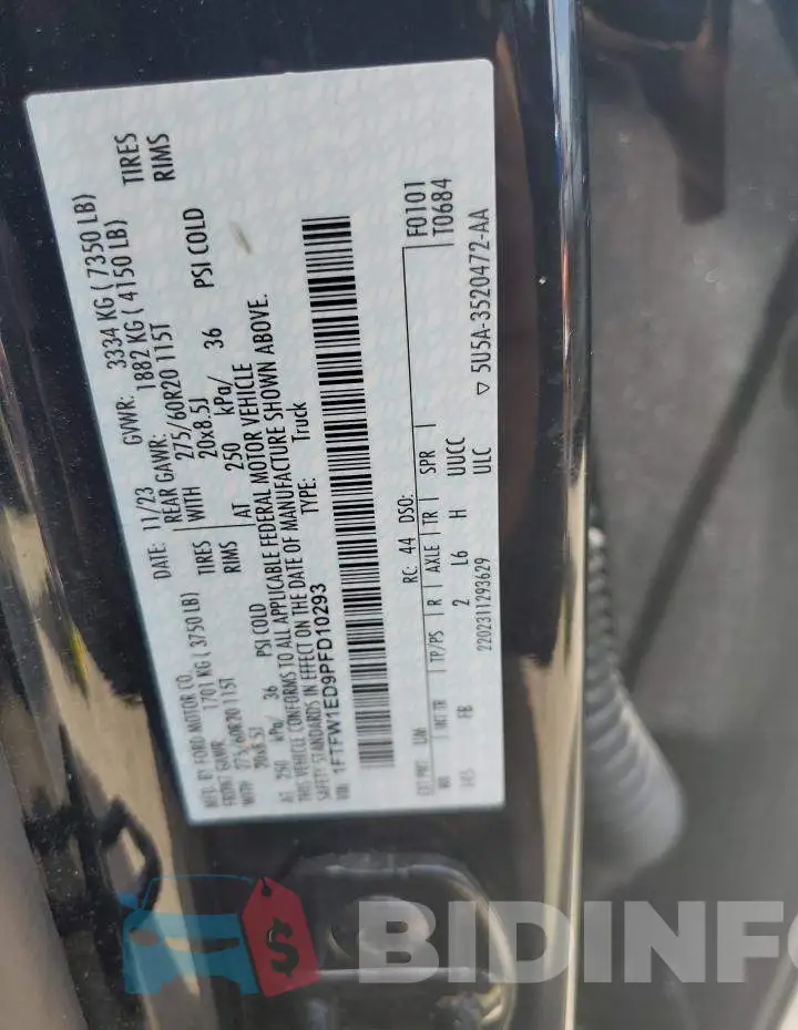 1FTFW1ED9PFD10293 Photo# 13