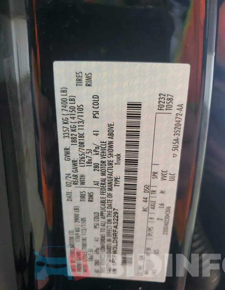 1FTFW3LD5RFA32297 Photo# 12