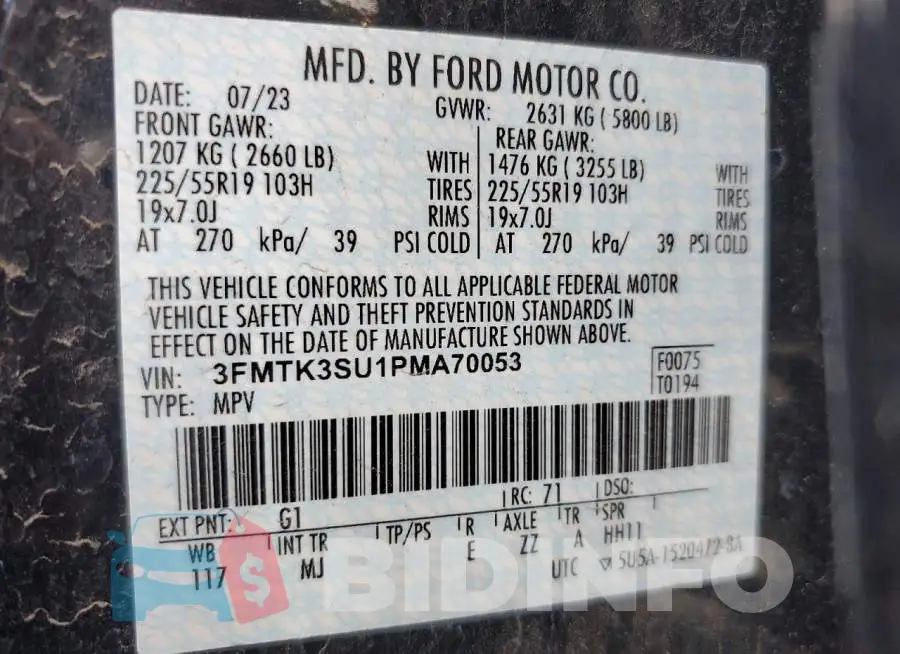 3FMTK3SU1PMA70053 Photo# 14