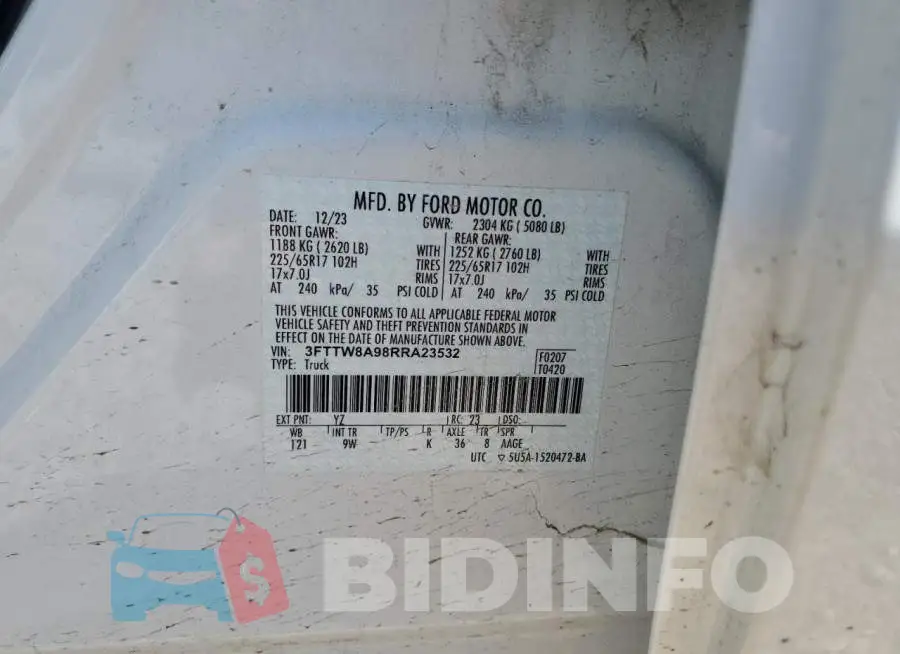 3FTTW8A98RRA23532 Photo# 12