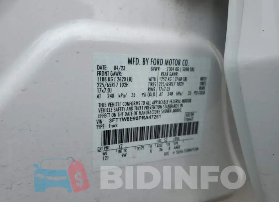 3FTTW8E90PRA47251 Photo# 12