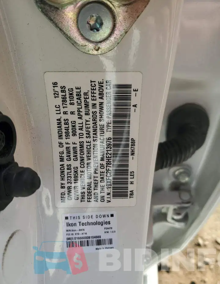 19XFC2F78HE213976 Photo# 12