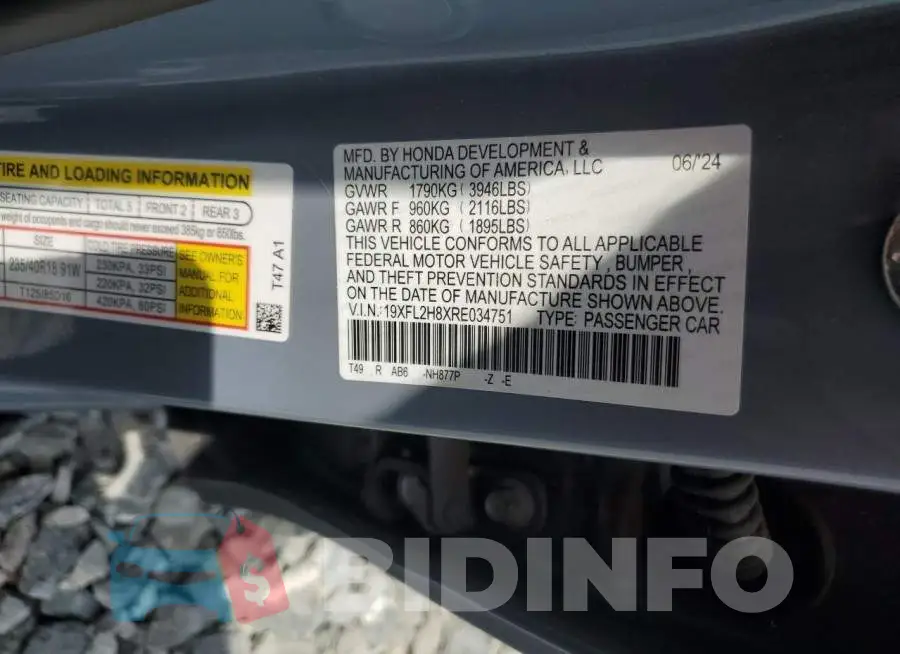 19XFL2H8XRE034751 Photo# 12