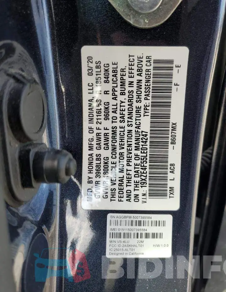 19XZE4F55LE014247 Photo# 12