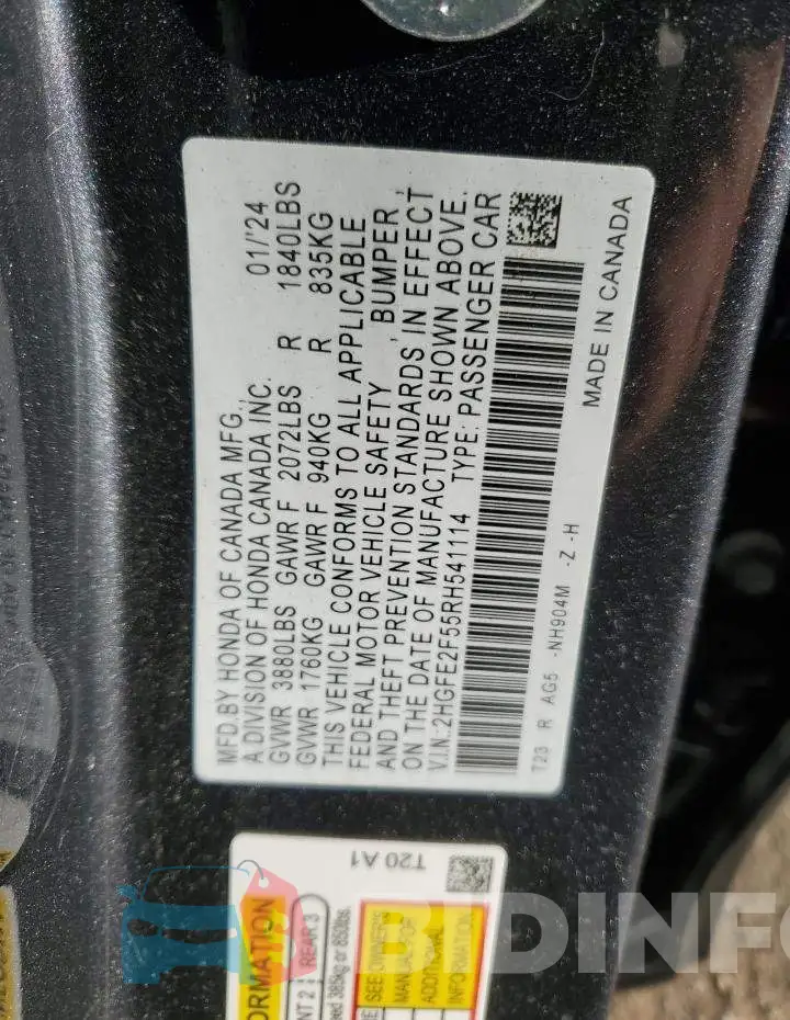 2HGFE2F55RH541114 Photo# 12