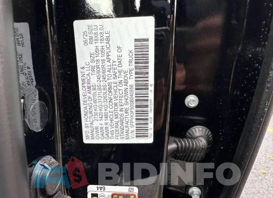 5FPYK3F50SB040656 Photo# 10