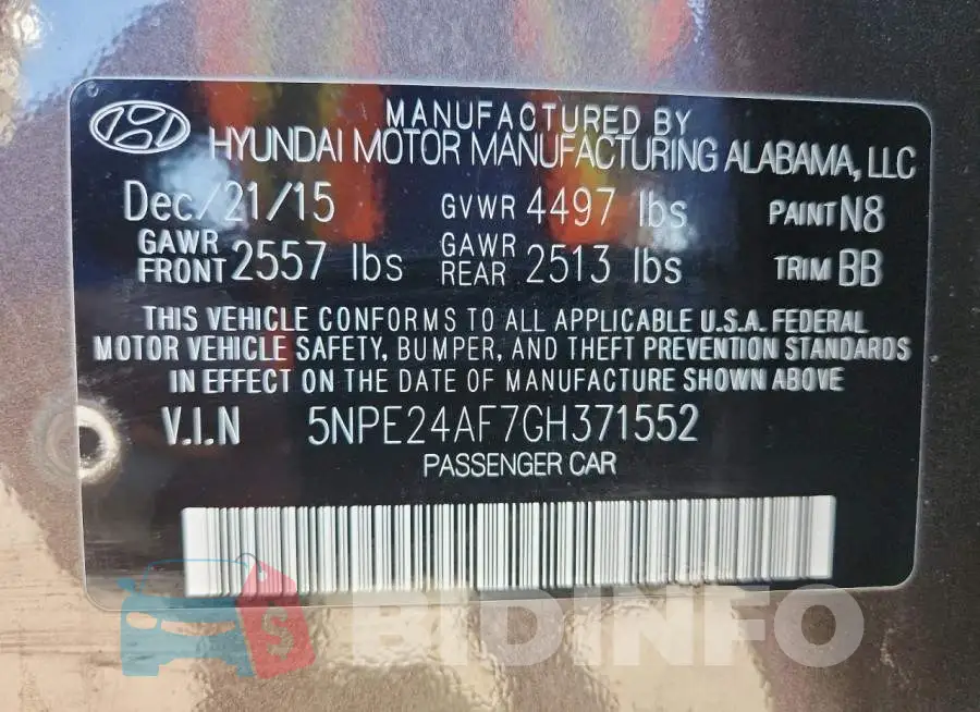5NPE24AF7GH371552 Photo# 12