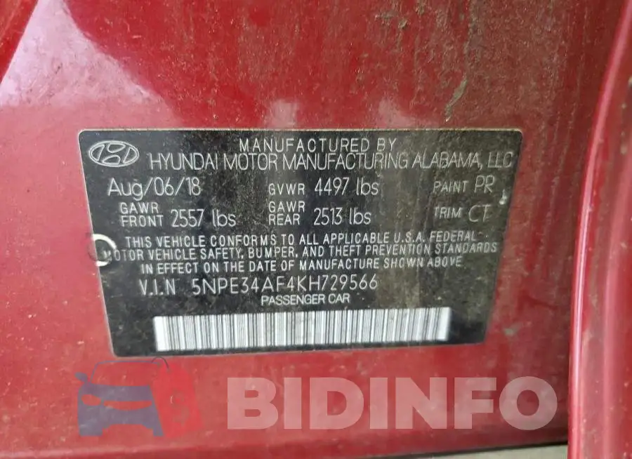 5NPE34AF4KH729566 Photo# 12