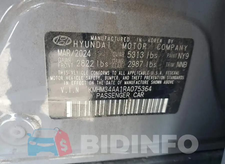 KMHM34AA1RA075364 Photo# 12