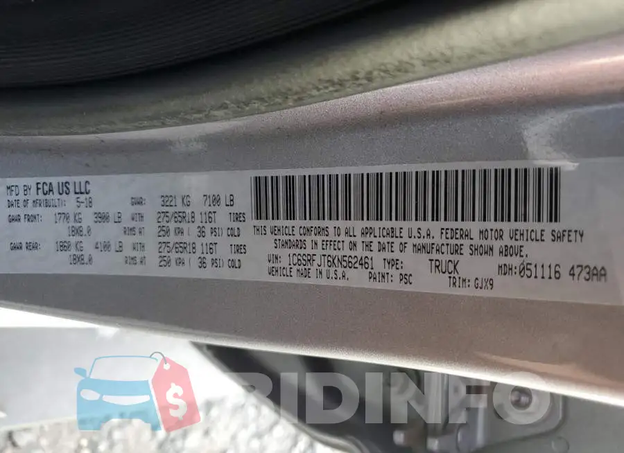 1C6SRFJT6KN562461 Photo# 12