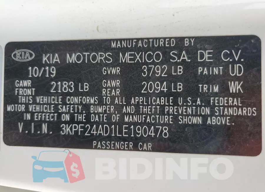 3KPF24AD1LE190478 Photo# 12