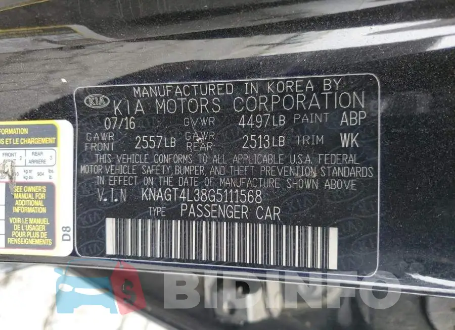 KNAGT4L38G5111568 Photo# 12