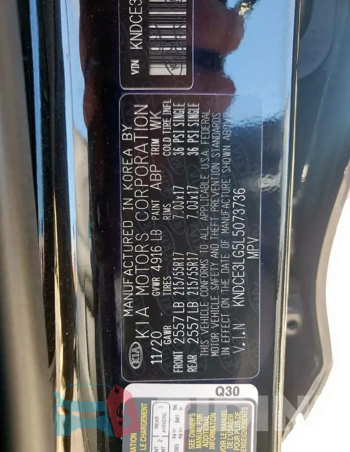 KNDCE3LG5L5073736 Photo# 13