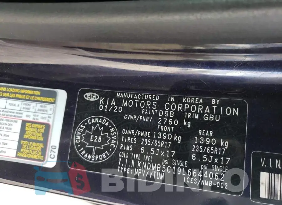 KNDMB5C19L6644062 Photo# 13