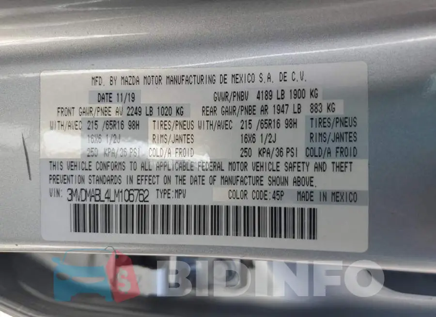 3MVDMABL4LM106762 Photo# 14