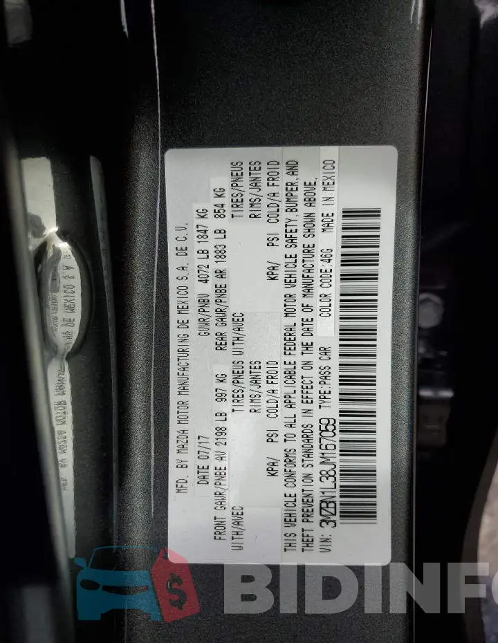 3MZBN1L38JM167059 Photo# 13