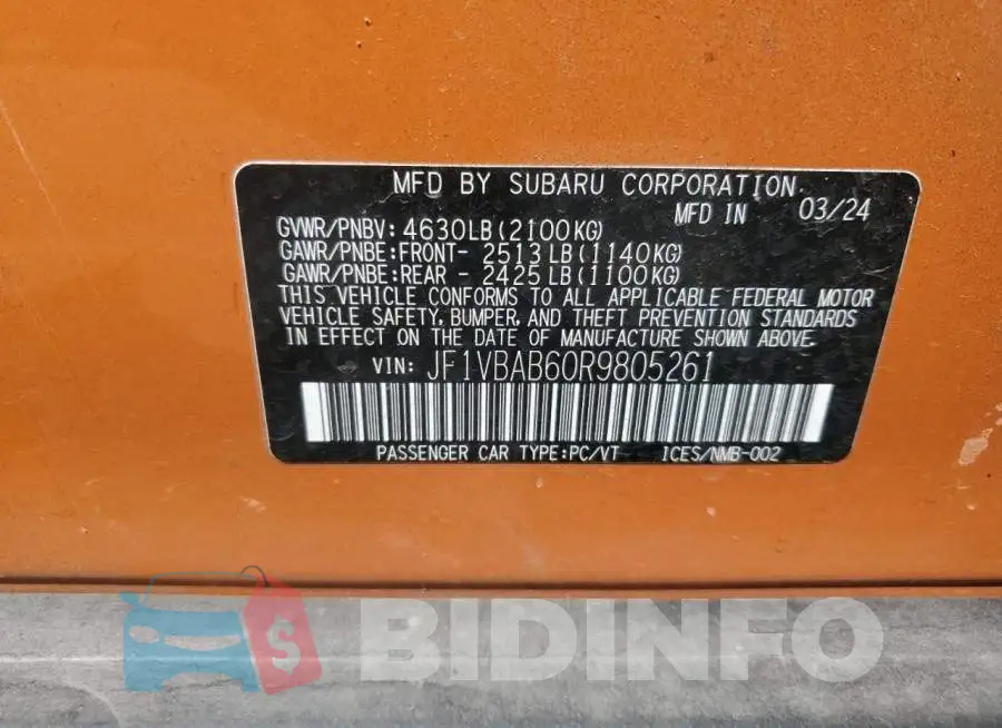 JF1VBAB60R9805261 Photo# 12