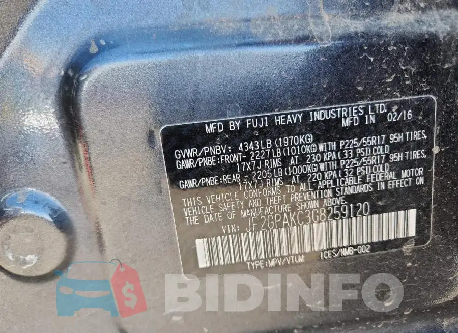 JF2GPAKC3G8259120 Photo# 12
