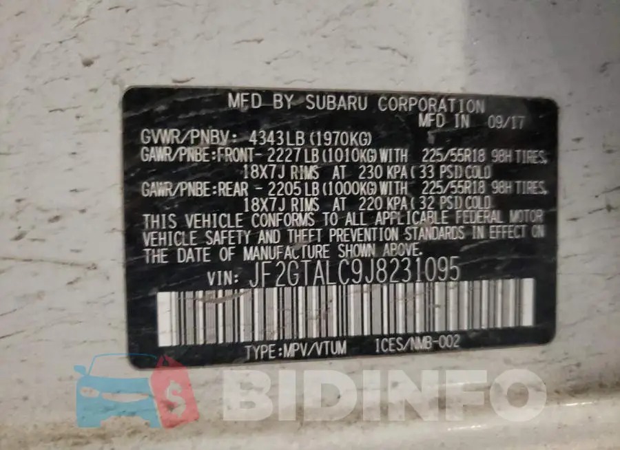 JF2GTALC9J8231095 Photo# 13