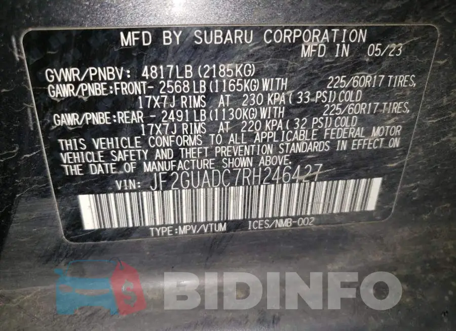 JF2GUADC7RH246427 Photo# 13