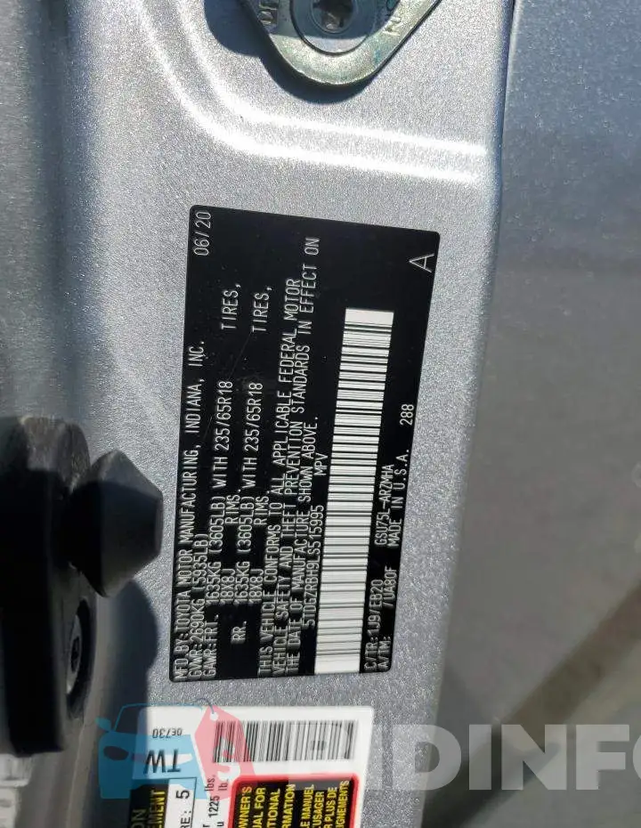 5TDGZRBH9LS515995 Photo# 14