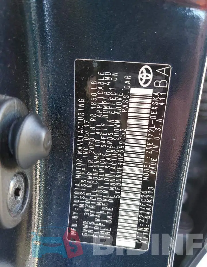 5YFBURHE4HP699152 Photo# 13