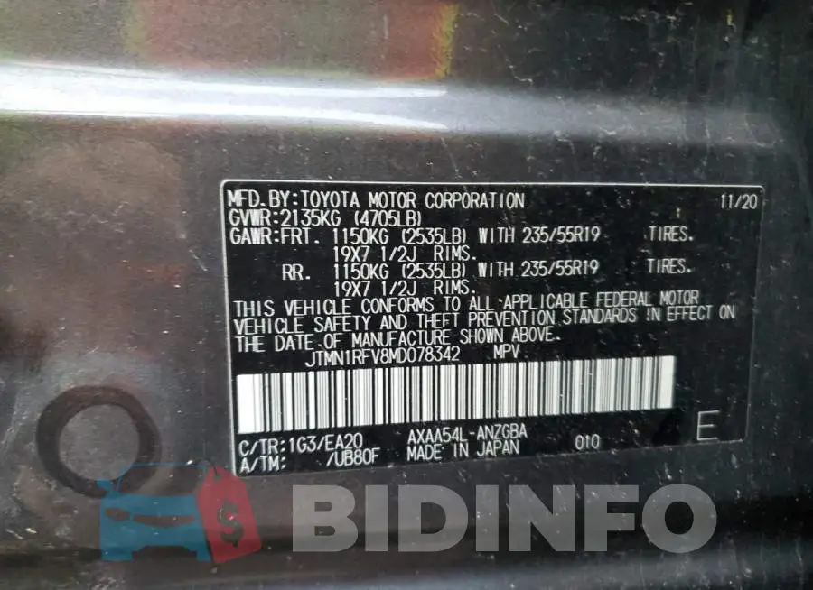 JTMN1RFV8MD078342 Photo# 13