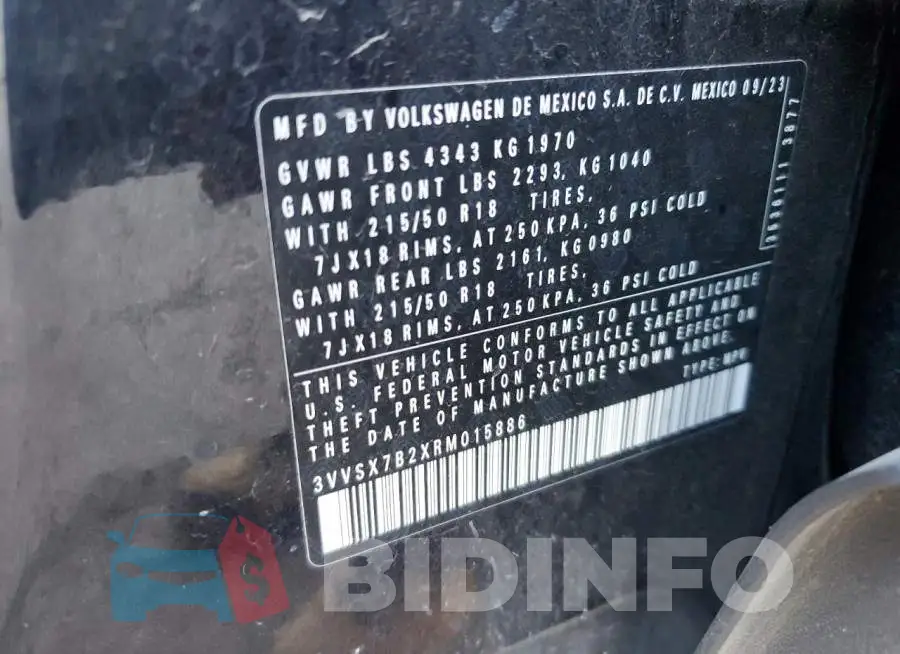 3VVSX7B2XRM015886 Photo# 13
