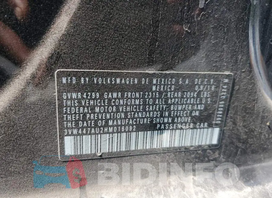 3VW447AU2HM016092 Photo# 12