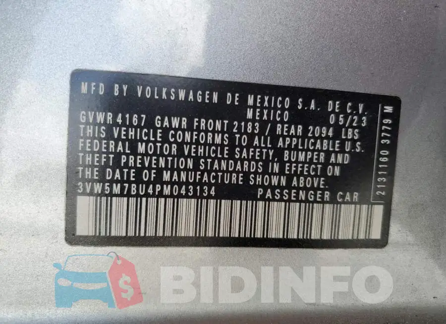 3VW5M7BU4PM043134 Photo# 12