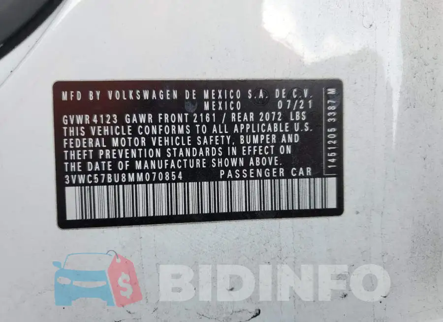3VWC57BU8MM070854 Photo# 12
