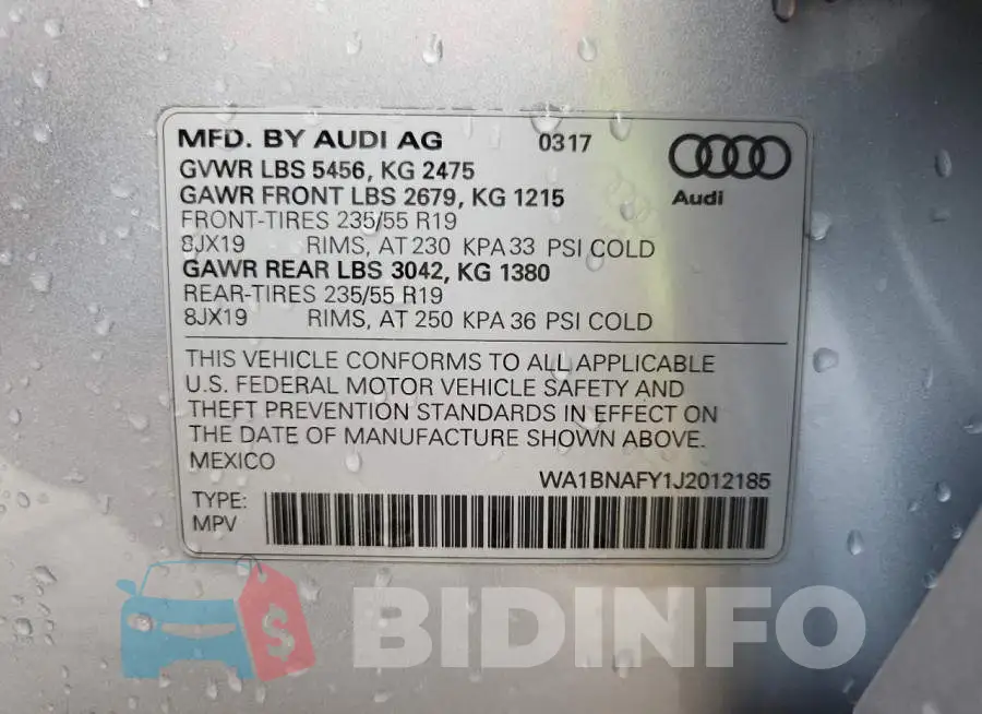 WA1BNAFY1J2012185 Photo# 14