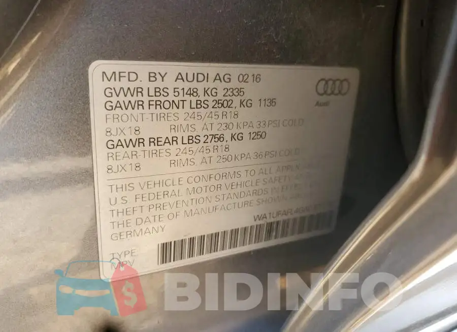 WA1UFAFL4GA017115 Photo# 13